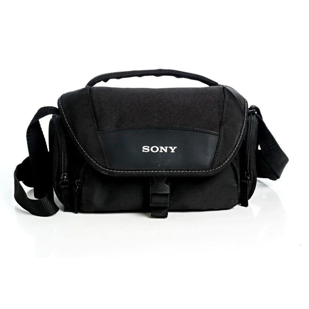 Sony LCS-U21 Soft Camera Case Bag Padded Black Nylon 4 Zip Compartments
